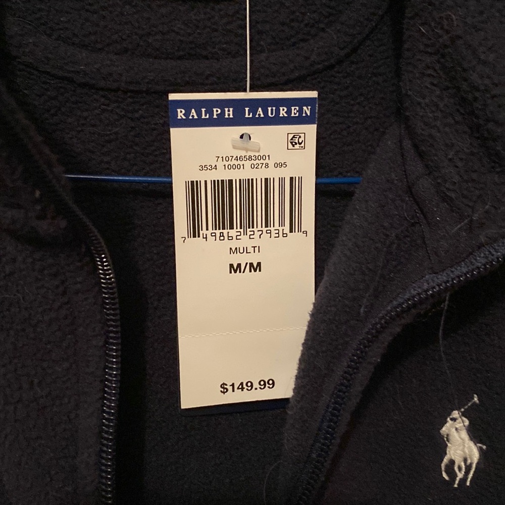 NWT Polo Golf Ralph Lauren navy blue fleece vest - Picture 2 of 13